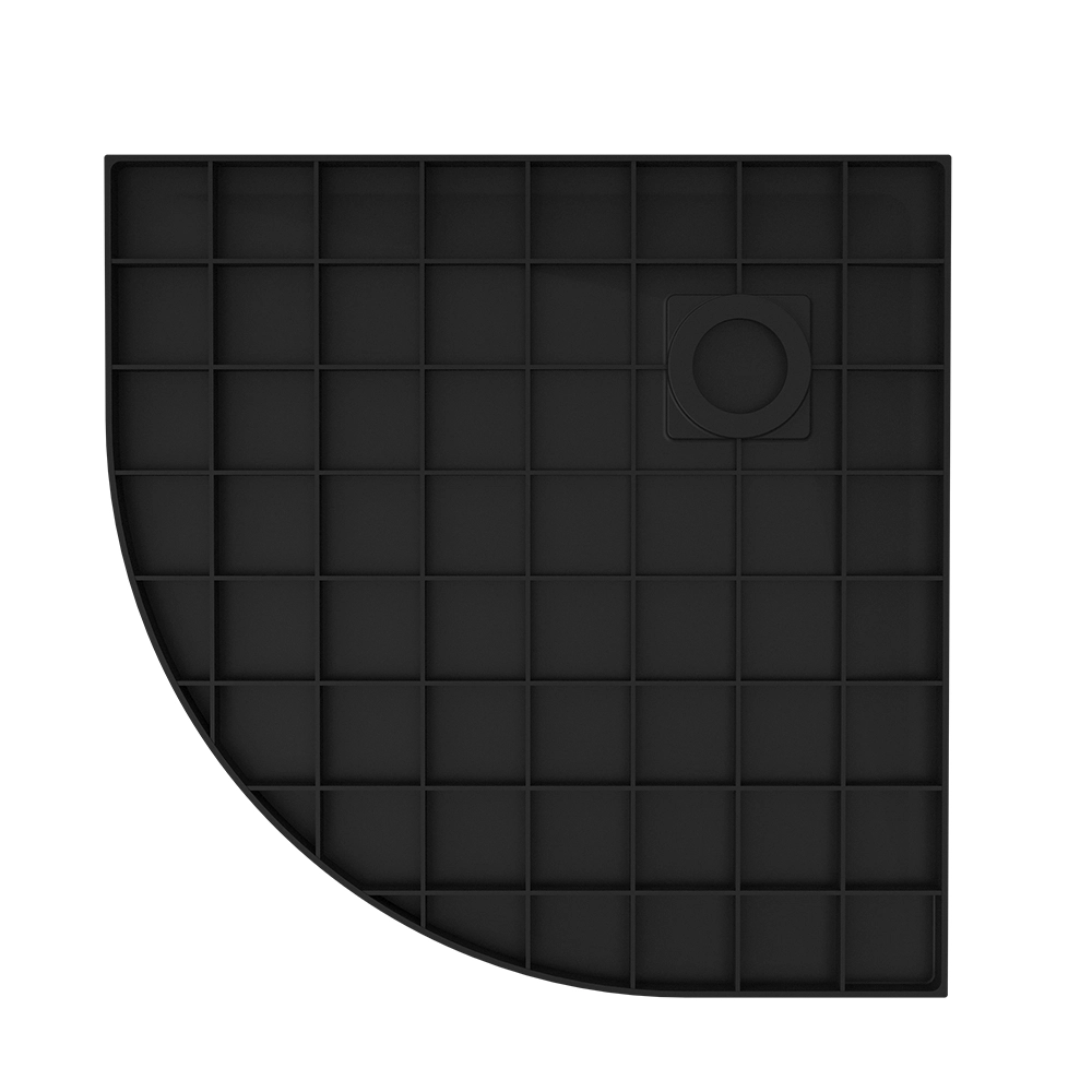 Piatto doccia 80x80 cm semicircolare colore nero effetto pietra | Samos