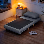 POLTRONA LETTO 3 IN 1 95 cm Grigia in Poliestere con schienale reclinabile