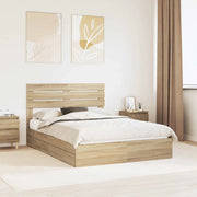 Letto con Contenitore con testiera Rovere Sonoma 150 x 200 cm