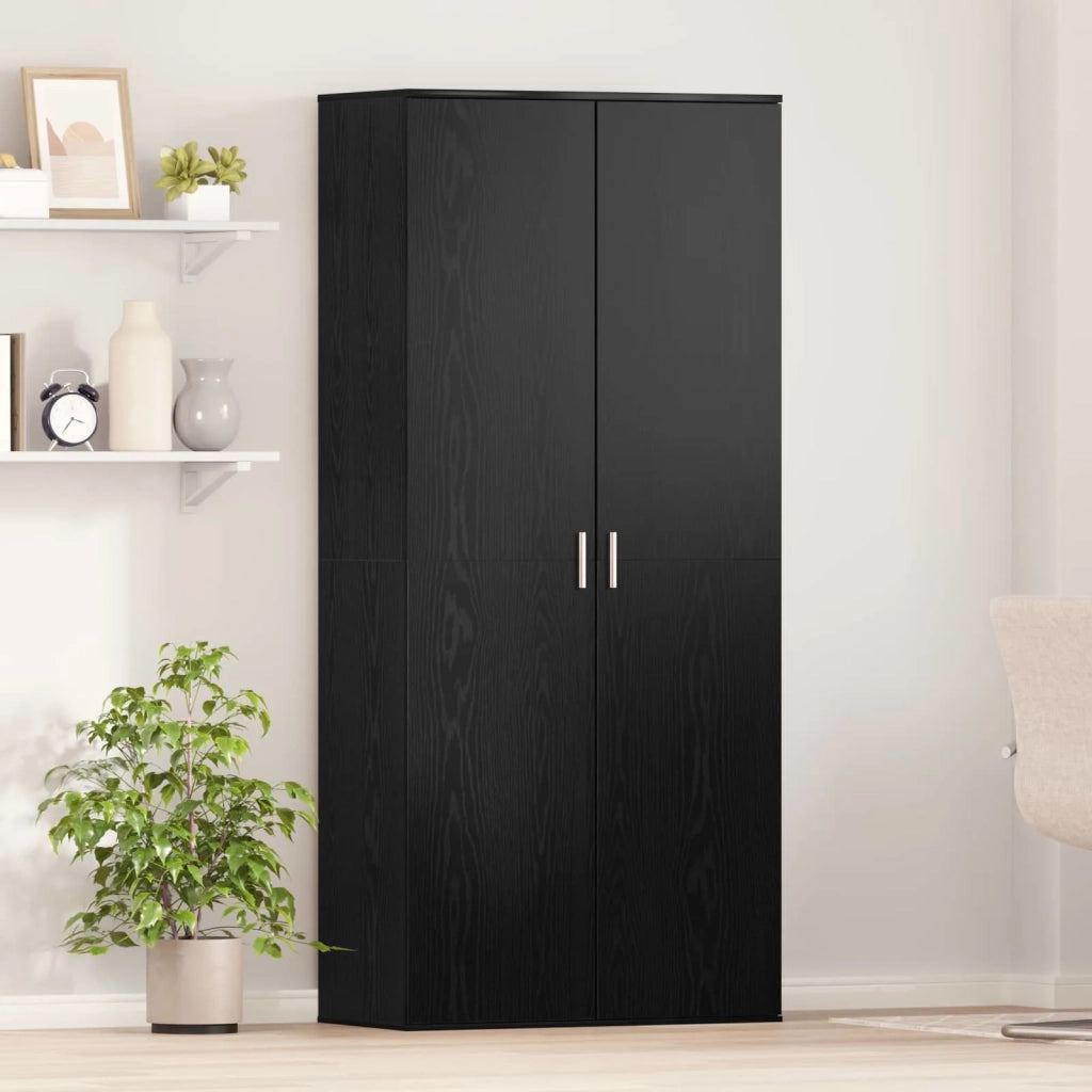 Credenza | Madia | Buffet da pranzo | Armadio da pranzo Rovere nero 80 x 39 x 178 cm Legno multistrato