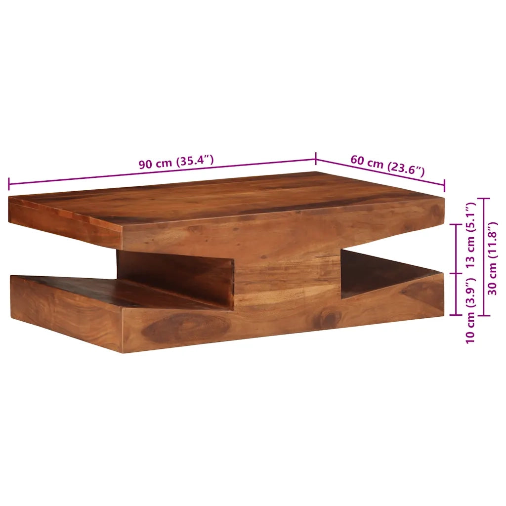 vidaXL Tavolino da Salotto 90x60x30 cm Legno Massello di Acacia