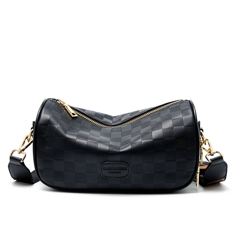 Borsa a tracolla da donna in vera pelle, colore nero.