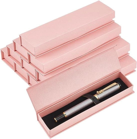 Scatola di regalo vuota per pennarelli e matite - 10 pezzi - 168 x 38 mm - Rosa