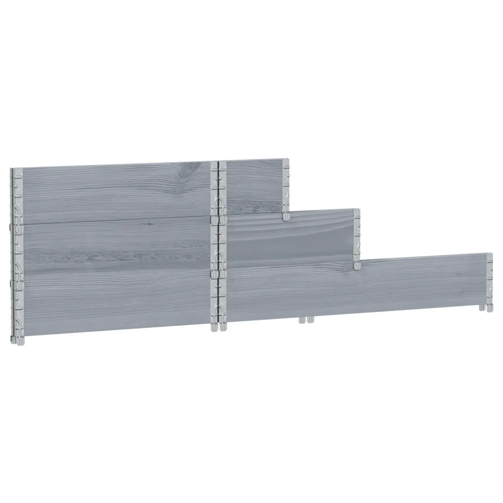 Fioriera Rialzata a 3 Livelli Grigia 120x80 cm Legno di Pino 4010311