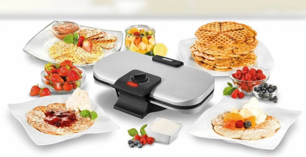 Unold 48241 piastra per waffle 2 waffle 1300 W Nero, Argento