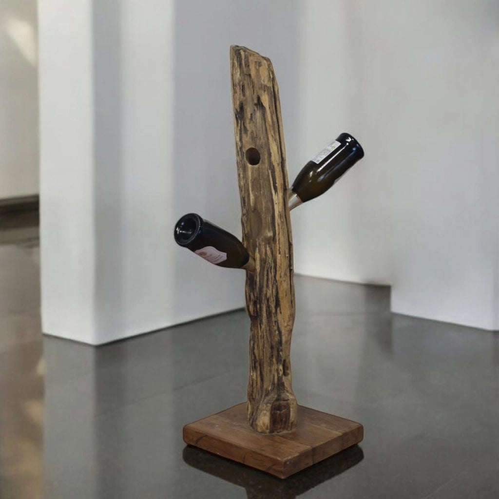 Porta bottiglie in legno rustico - CALYPSO
