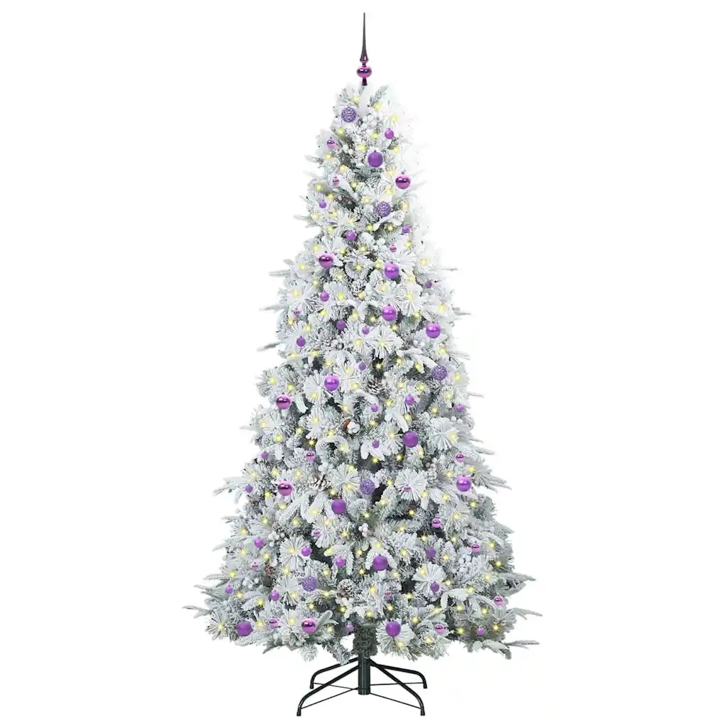 Albero di Natale | Decorazioni natalizie Artificiale con Rami Pieghevoli Bianco 240 cm