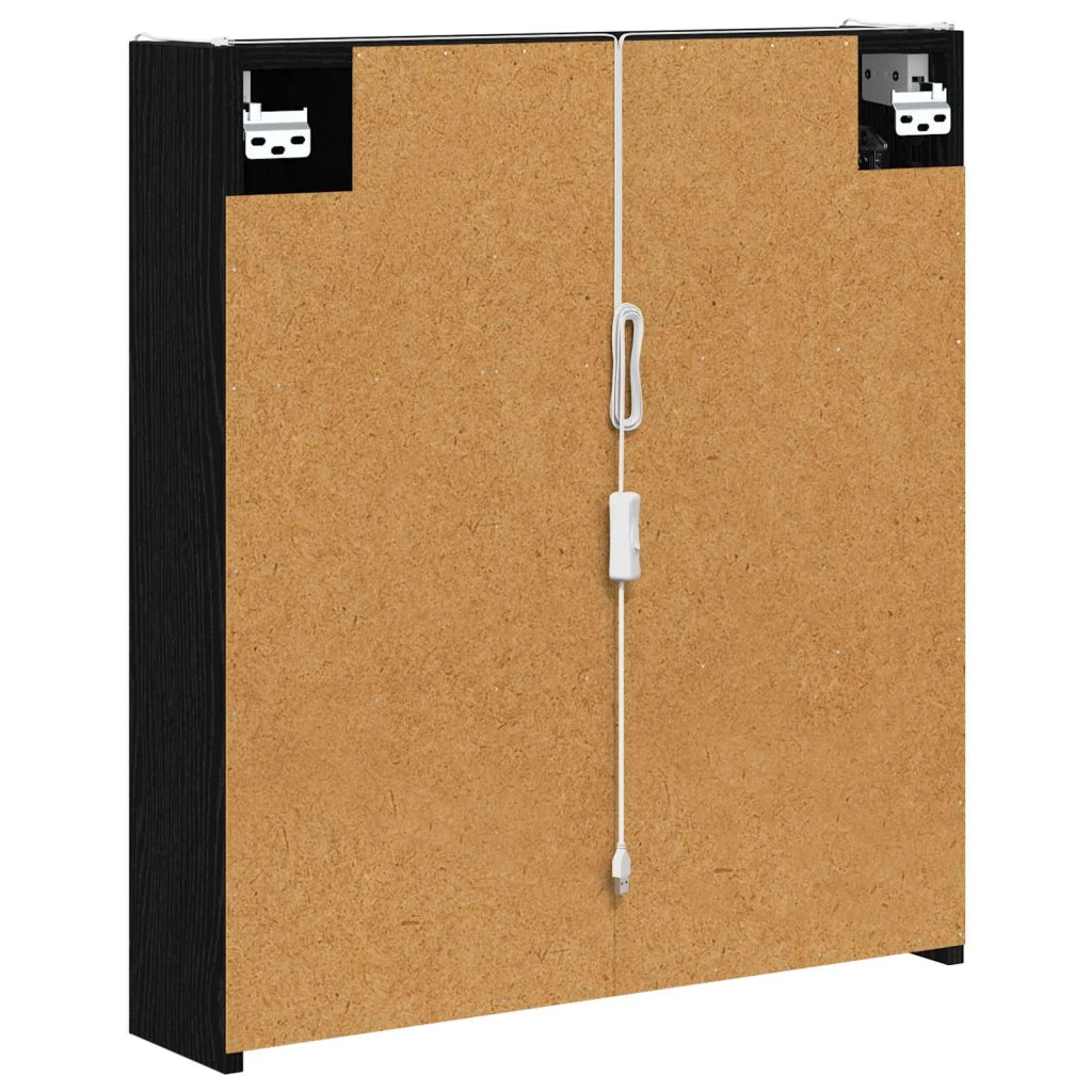 Mobiletto per specchio da bagno Rovere Nero 63,5 x 15,5 x 70 cm 889240