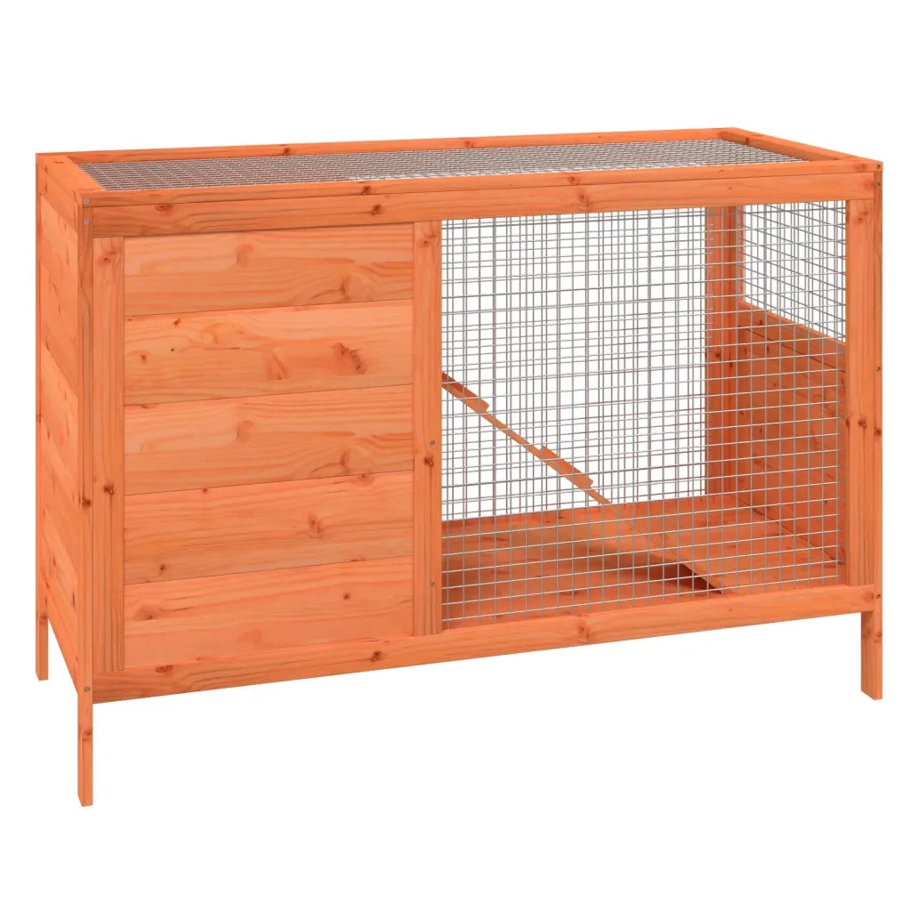 Conigliera Marrone 103x44x69,5 cm in Legno Massello di Pinocod mxl 94308