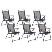 Set di 6 sedie da giardino con struttura in acciaio Nero pieghevole