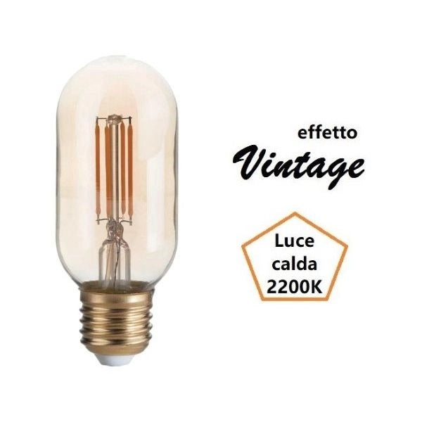 LAMPADINA BOMB A LED 4W 2200K 330 LM E27 VETRO AMBRATO IDEALLUX
