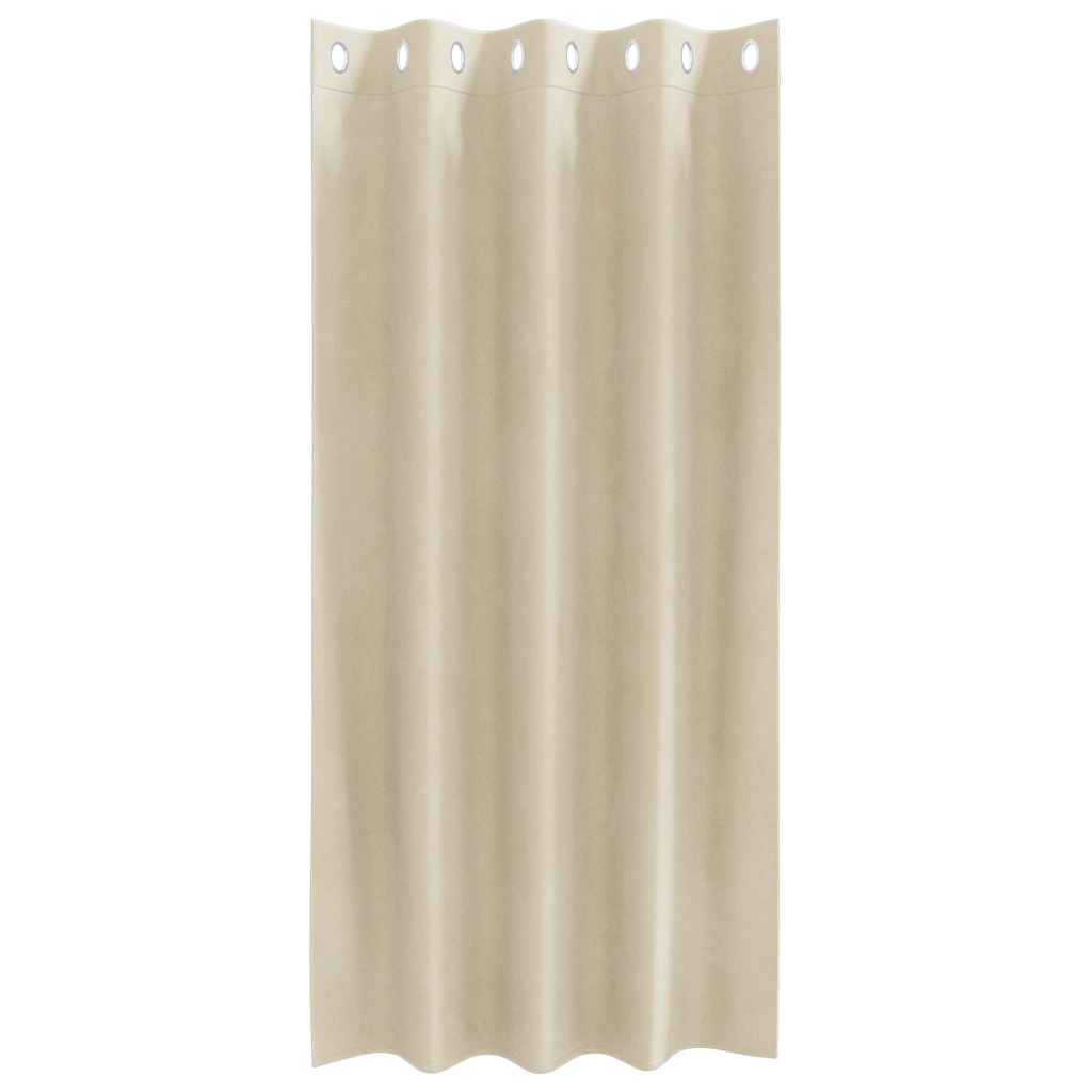 Tende oscuranti  con occhielli 2 pezzi velluto crema