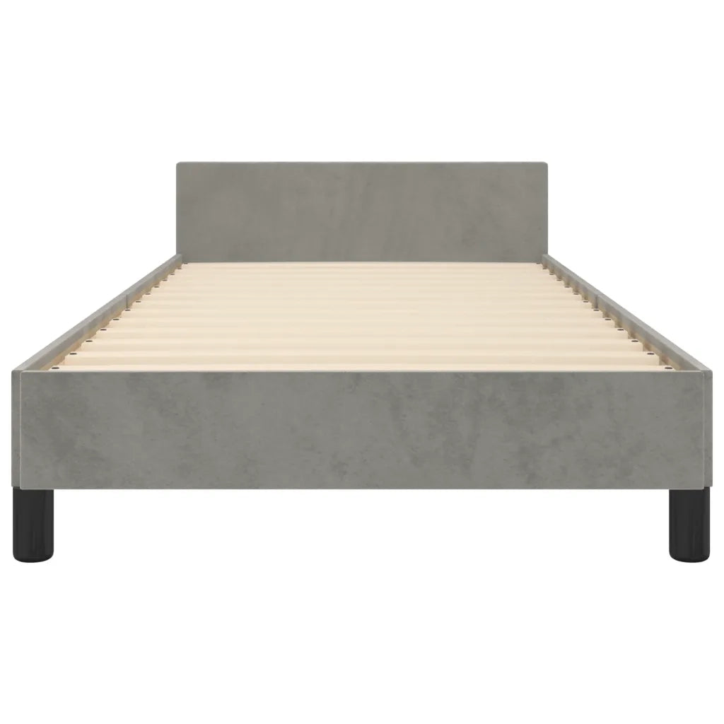 Giroletto senza Materasso-Struttura Letto Grigio Chiaro 100x200 cm Velluto 596495