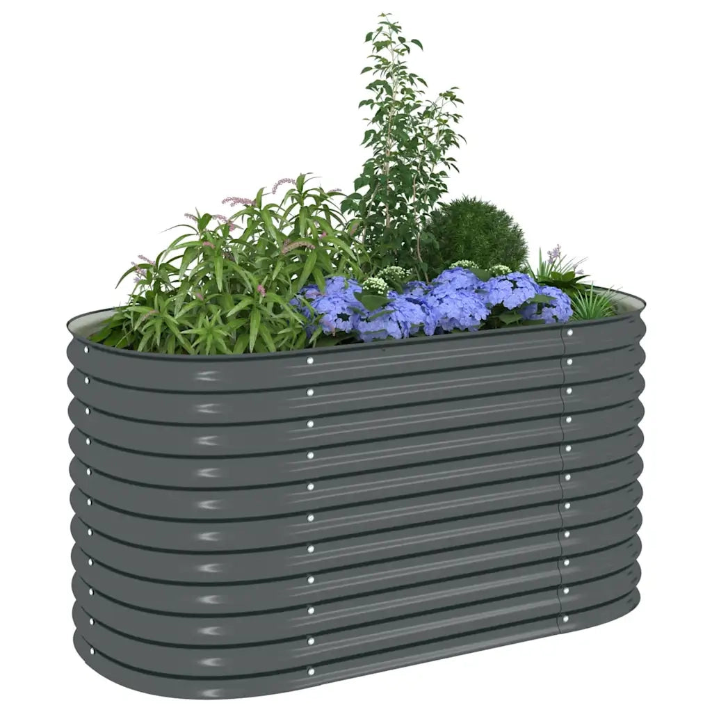 Letto Rialzato Giardino 160x80x81 cm in Acciaio Zincato Grigio 45524