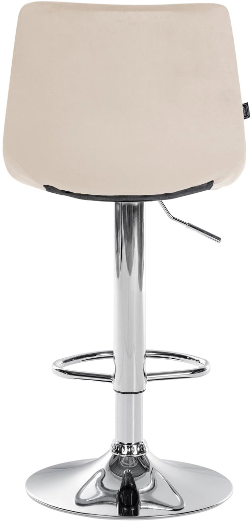 Sgabello Jerry Velvet crema,cromo