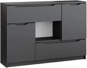 Cassettiera per camera da letto Ruben, Antracite, 120 x 84 cm, per riporre abiti e oggetti di uso quotidiano