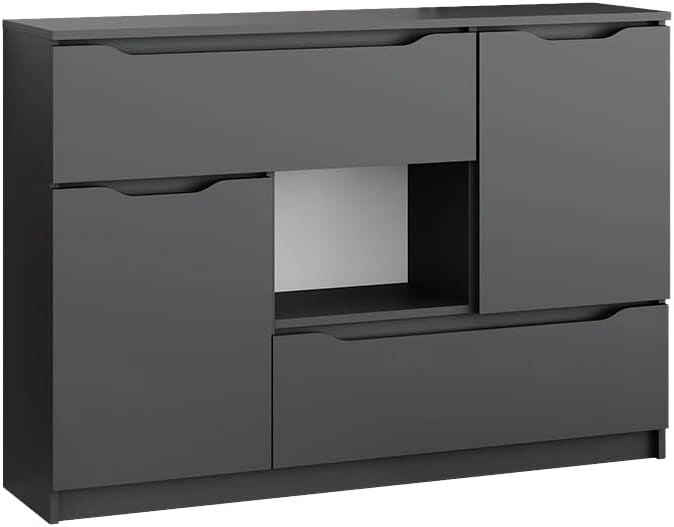 Cassettiera per camera da letto Ruben, Antracite, 120 x 84 cm, per riporre abiti e oggetti di uso quotidiano