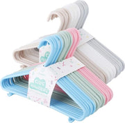 Hangers per bambino, 36 pezzi, 6 colori, ingrossamento, anticaduta plastica, hangers per bambino con standard pantaloni, sostenibili, 7 mm hangers per bambini per armadio abiti