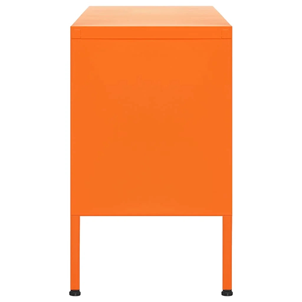 Mobile TV multimediale mensola TV credenza TV per sala da pranzo soggiorno camera da letto 105 x 35 x 50 cm acciaio arancione 02_0025690