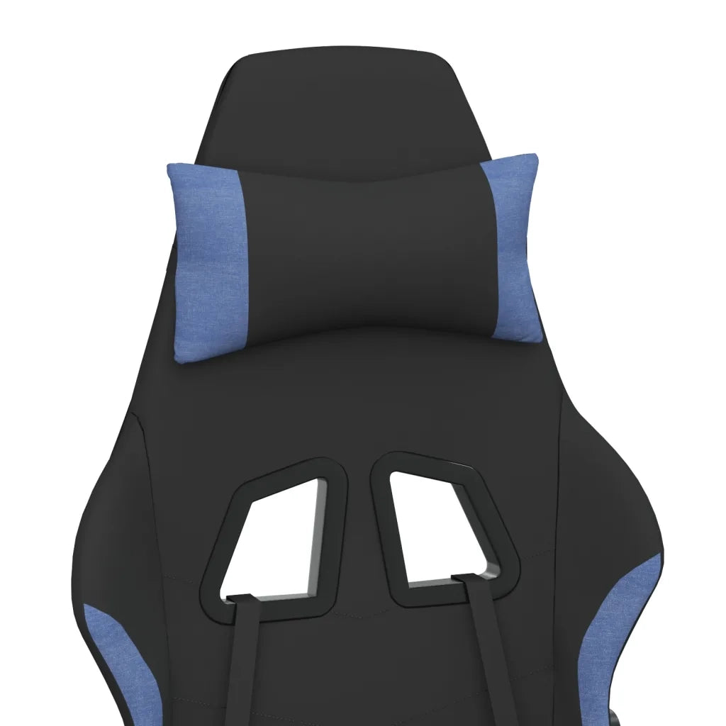 vidaXL Sedia da Gaming Nero e Blu in Tessuto