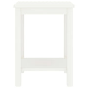 Comodino-Tavolino da notte Bianco 35x30x47 cm in Legno Massello di Pino