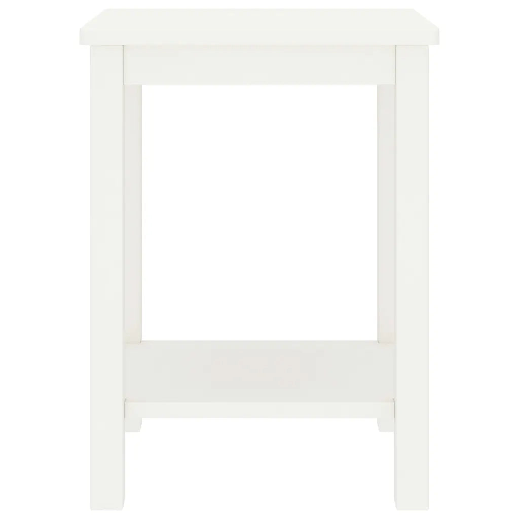 Comodino-Tavolino da notte Bianco 35x30x47 cm in Legno Massello di Pino