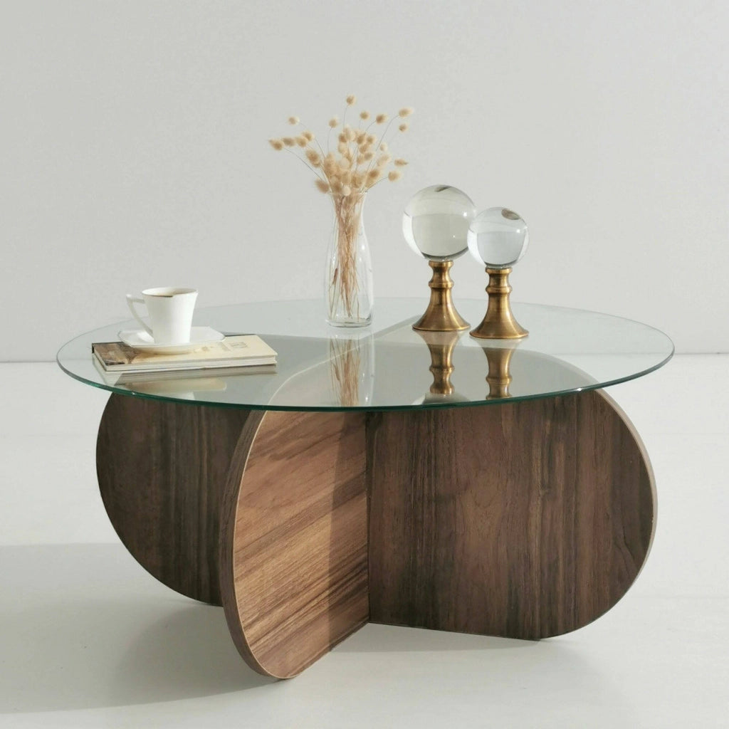 Nila, Tavolino da Salotto Portariviste, 75x75x35h cm Marrone Noce