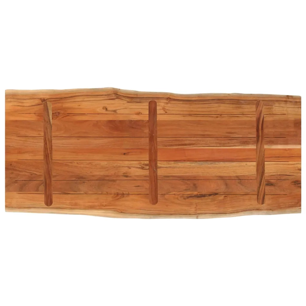 Piano Tavolo 140x60x3,8 cm Rettangolare Legno Acacia Bordi Vivi