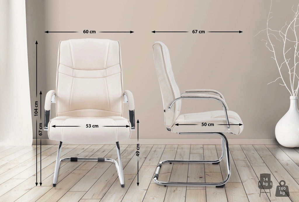 Sedia Attila in similpelle crema