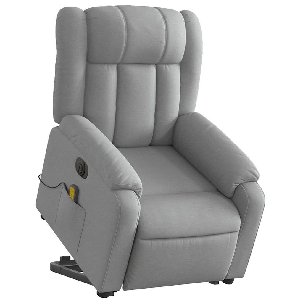 Poltrona Alzapersona Massaggi Elettrica Grigio Chiaro Tessutocod mxl 132999