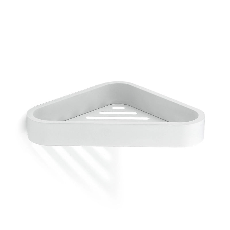 Portaoggetti angolare per doccia da muro in ottone, acciaio inox AISI 304 e Cromall 3283 Gedy serie OUTLINE Bianco Opaco