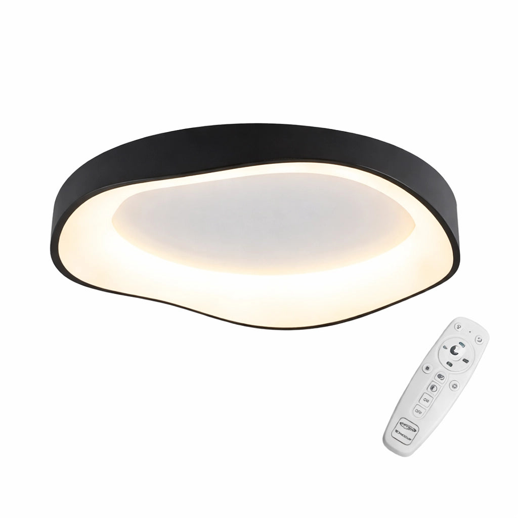 Plafoniera LED 48W 3040LM Dimmerabile con Telecomando, Luce Indiretta Perimetrale Calda Fredda e Naturale, 50cm, Soffitto Moderno, IP20