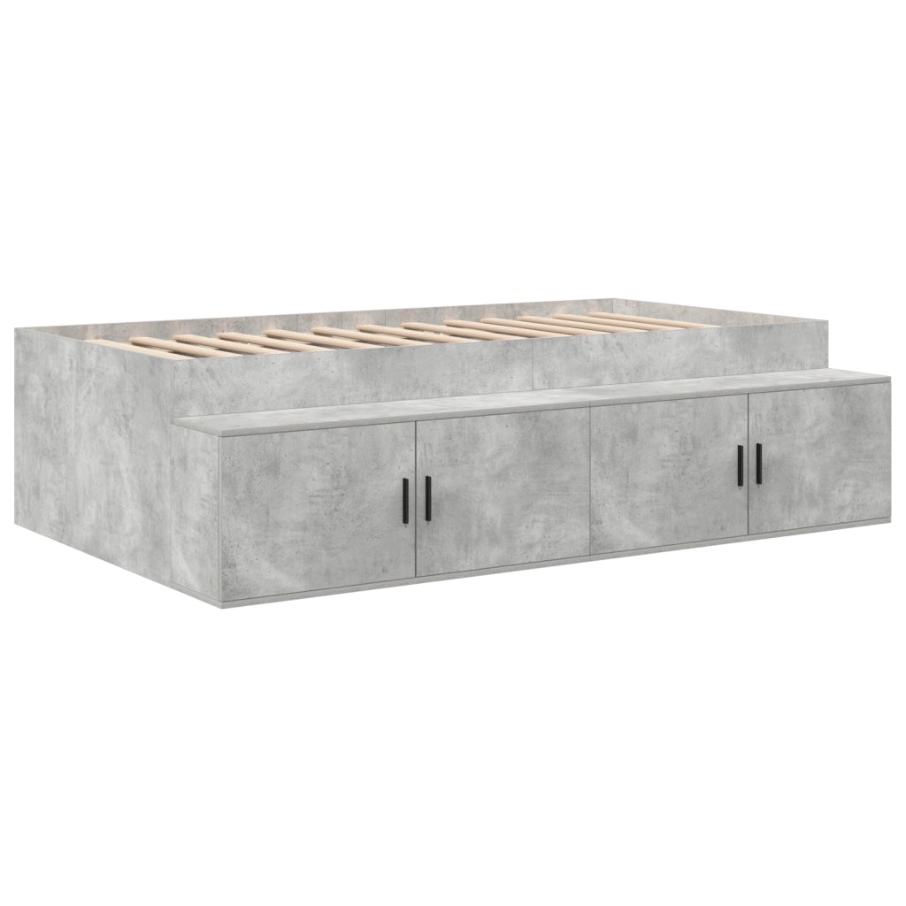 Struttura Letto Contenitore Grigio Cemento 100x200 cm
