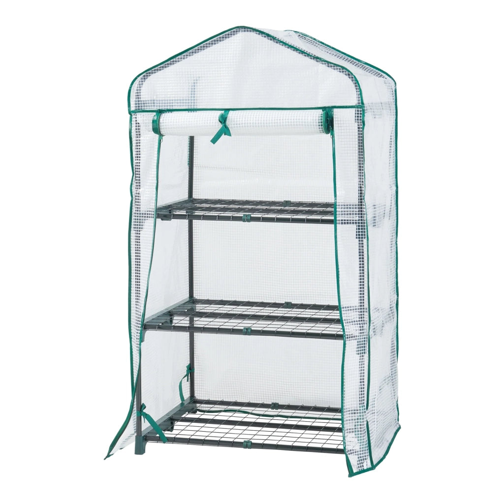 Serra da giardino a 3 livelli 125 x 69 x 49 cm bianca 03_0010539