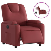 Poltrona | Sedia Relax Reclinabile Elettrica Rosso Vino in Similpelle