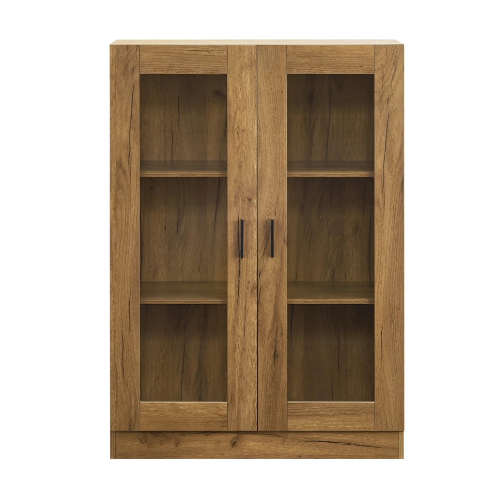 Mobile Vetrinetta Sorø Libreria a 2 Ante 115 x 80 x 31 cm Effetto Rovere [en.casa]
