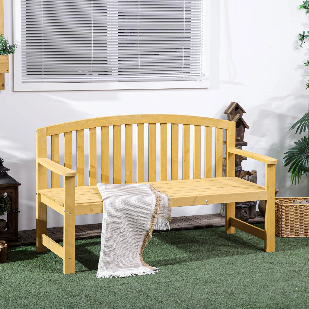 Panchina da Giardino 2 Posti ¨C zephmum ¨C Legno, Arancione, 140x50x85 cm