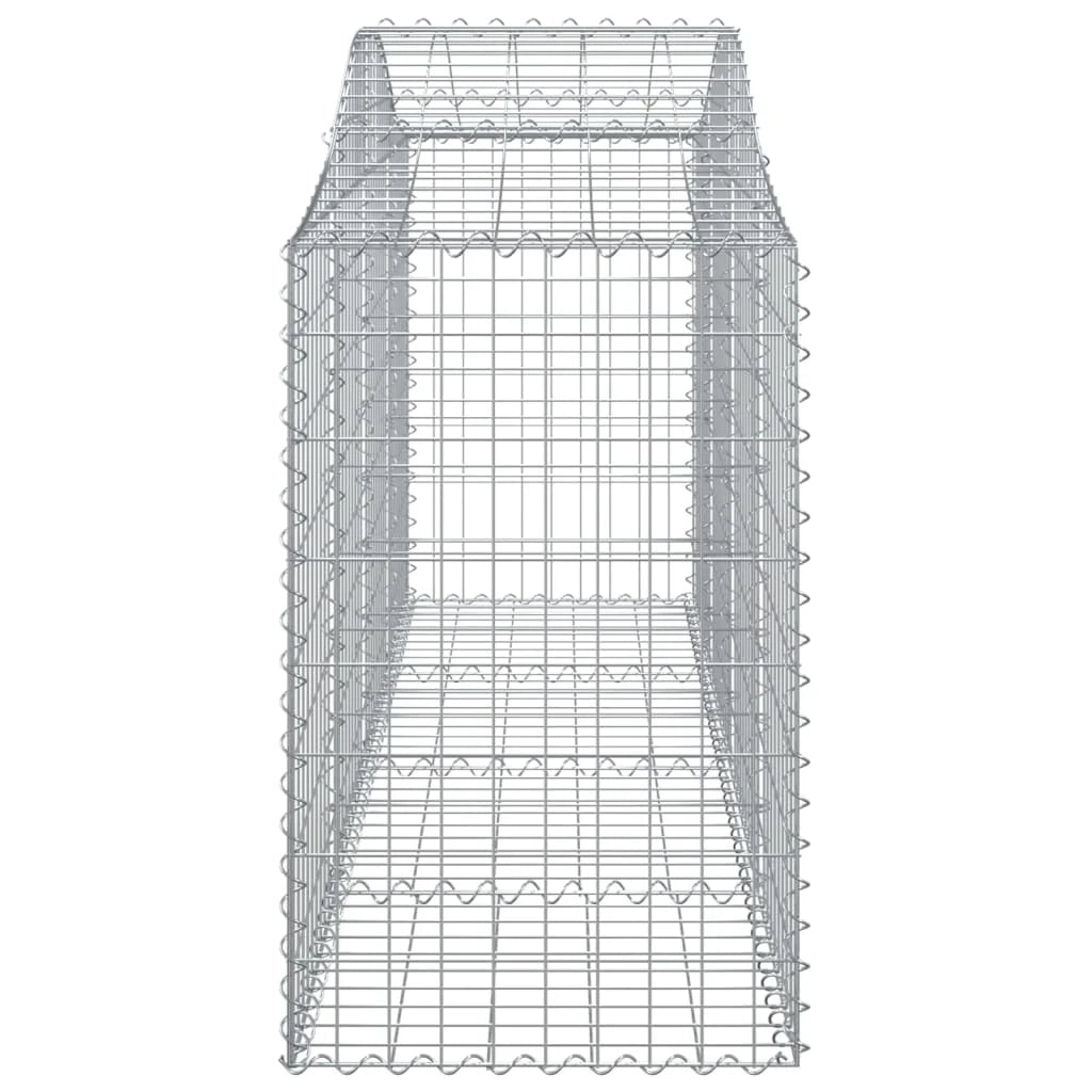 Set di 9 gabbioni ad arco per recinzione gabbia o muro di contenimento 200 x 50 x 80/100 cm ferro zincato argento 02_0041273