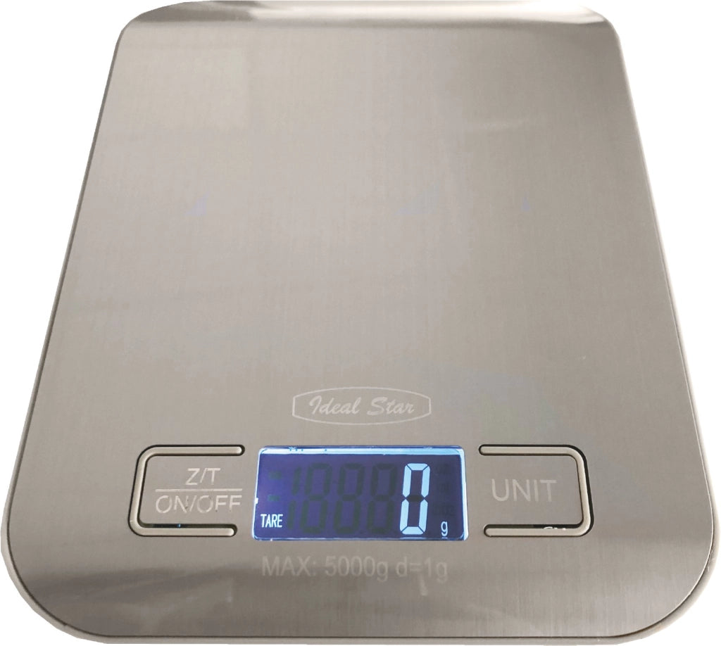 BILANCIA DIGITALE IDEAL STAR PIANA IN ACCIAIO INOX CapacitÃE 5 kg - IDEAL STAR