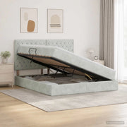 Letto con contenitore e materasso Grigio Chiaro 180 x 200 cm 3459645