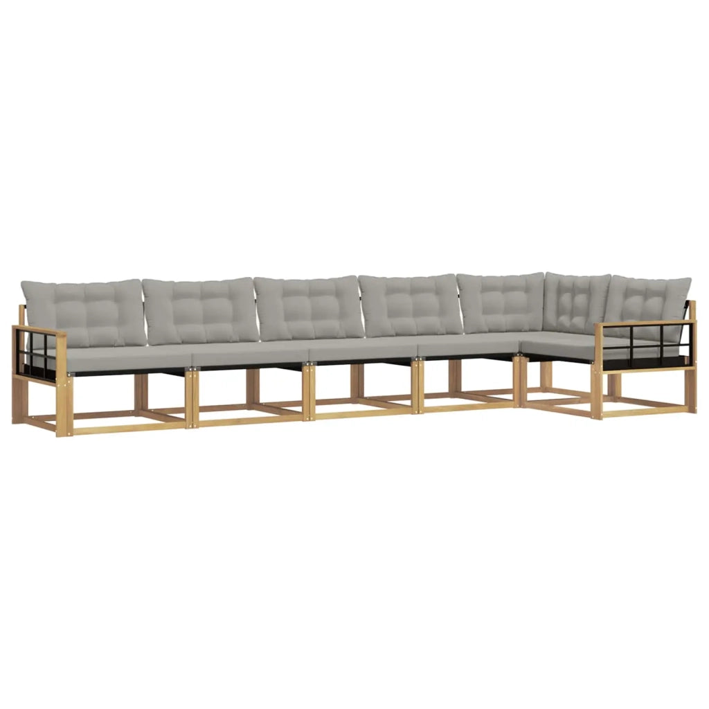 Set di divani da esterno 6 pz Bianco e Grigio Chiaro 3388737