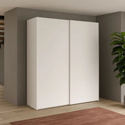 Armadio due ante scorrevoli bianco opaco Swing – 180x55x210H