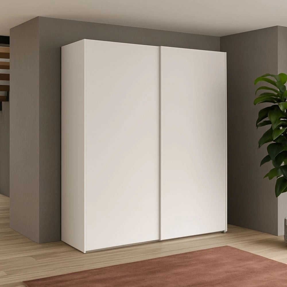 Armadio due ante scorrevoli bianco opaco Swing – 180x55x210H