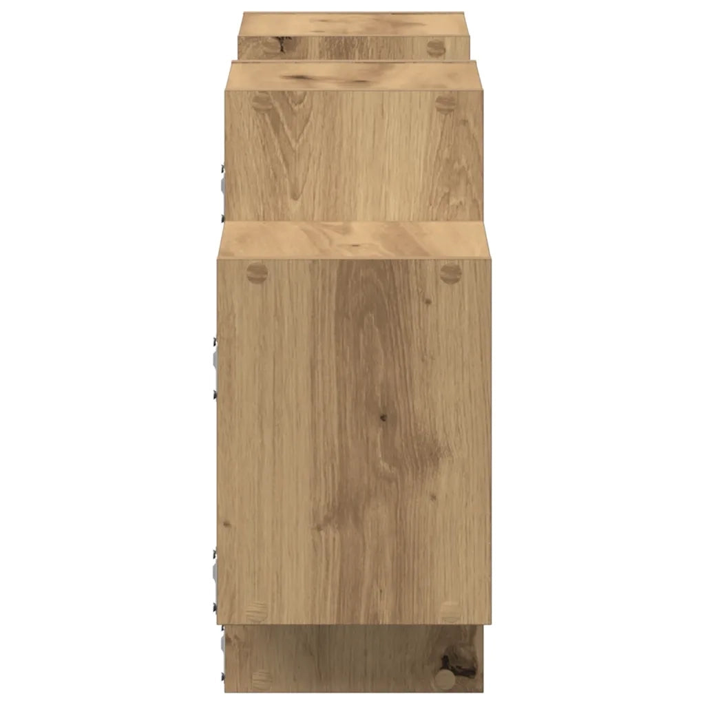Scaffale a Parete Rovere Artigianale 129x18x42 cm in Truciolato 853226