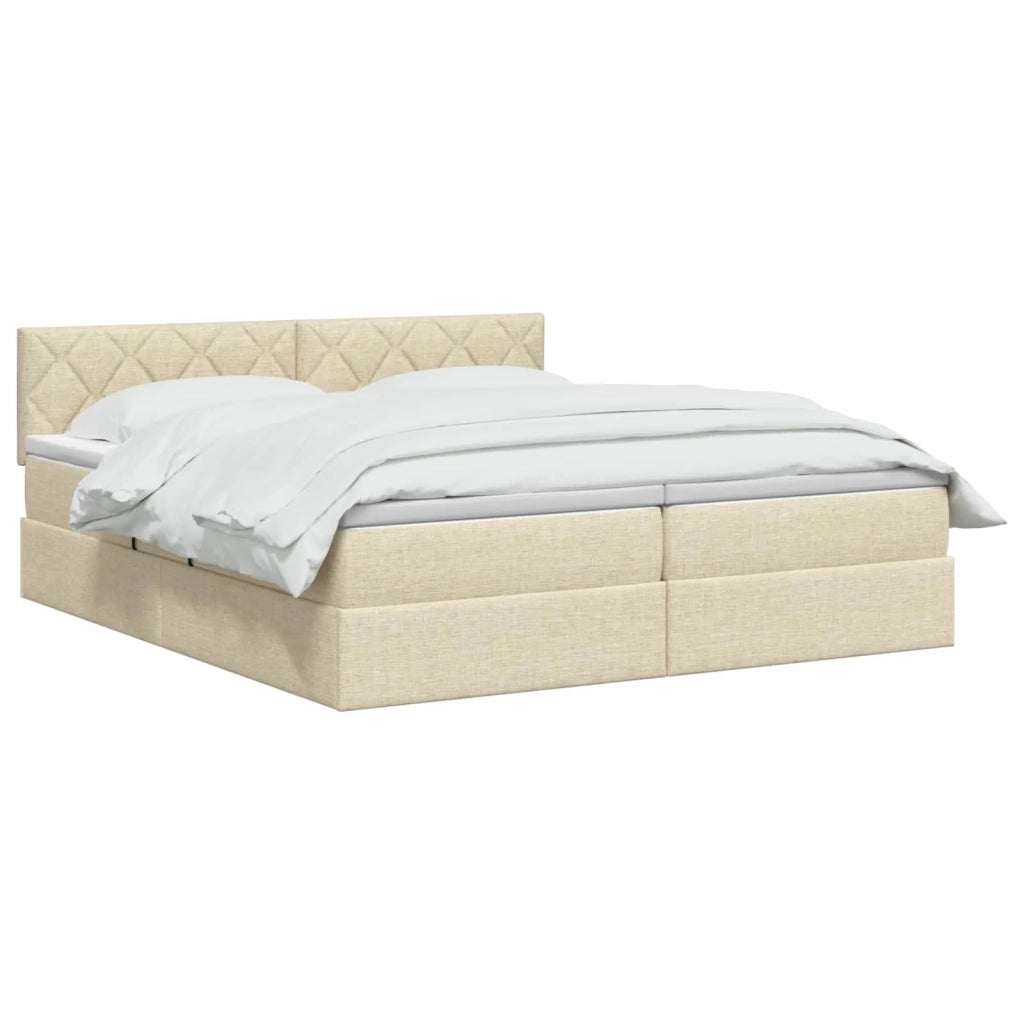 Letto con Contenitore con testiera 2 pz Crema Pelle Sintetica 3458929