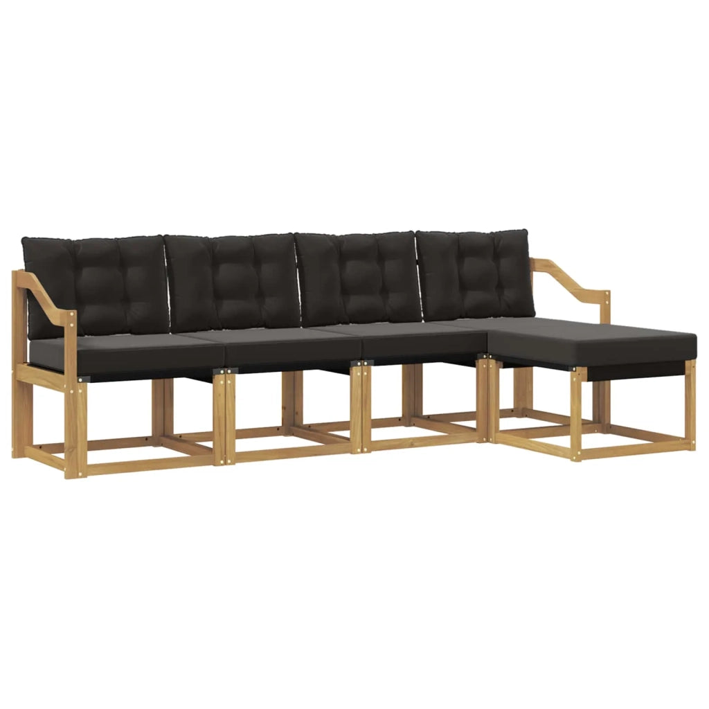 Set di divani da esterno 5 pz Bianco e Nero 3389390