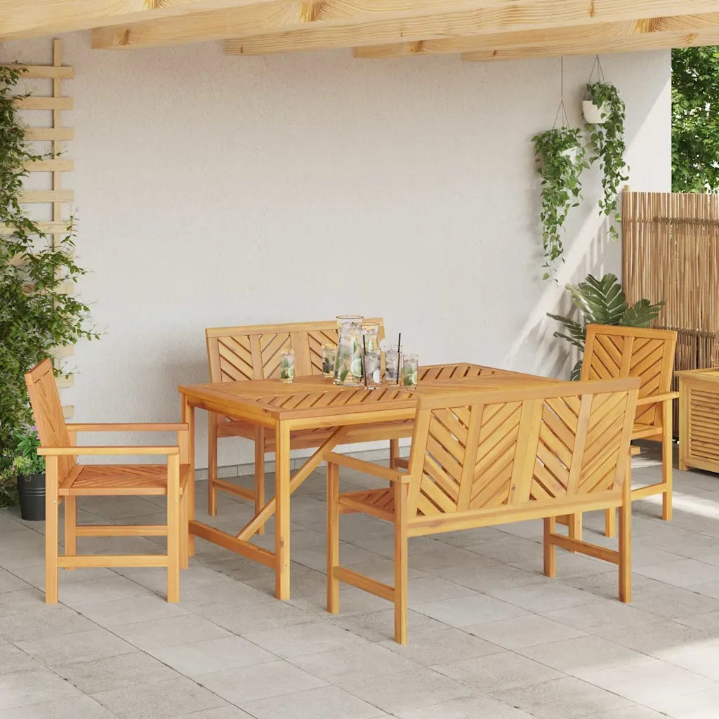 Set da Pranzo per Giardino 5 pcs Marrone 3154109