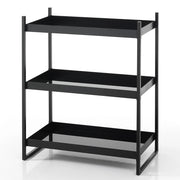 Scaffale 3 ripiani in vetro nero cm. H.75 x L.64 x P.34