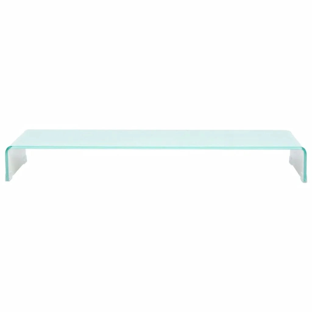 Pratico supporto TV/buffet/supporto per monitor di design per TV in vetro bianco da 100 cm 2502222