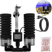 Filtro per Acquario Stagnante - Filtro a Schiuma con Pomp - Filtrazione Biologica/Mecanica - Adatto per Acquari > 60 cm - Progetto Multistrato